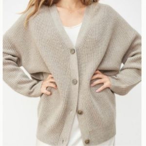 Jenni Kayne Cashmere Cocoon Cardigan in Undyed Stone, Size Small